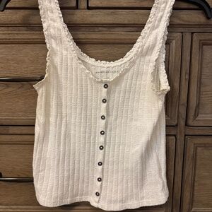 American Eagle Pointelle Button Tank Top